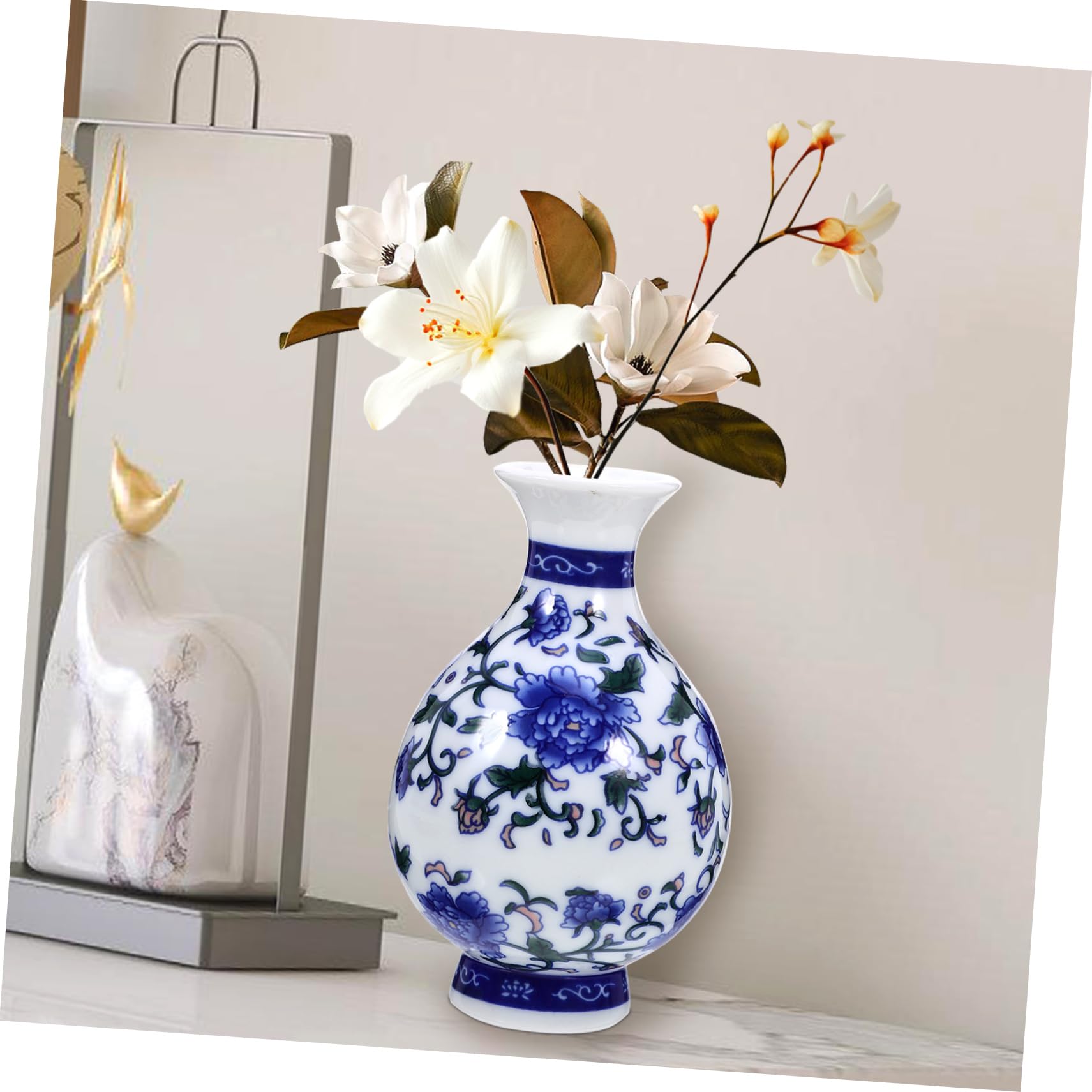 Amazon.co.jp: CIMAXIC 3個 青と白の磁器の花瓶 青と白の花瓶 人工の窓