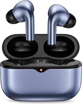 Bluetooth 5.1 Headphones, In-Ear Wireless with 10 mm Audio Driver, Intense Bass, AI Noise Cancelling, HiFi Stereo, 46 Hours Playtime, Charging USB-C, IPX7 Earbuds, Blue, OW30