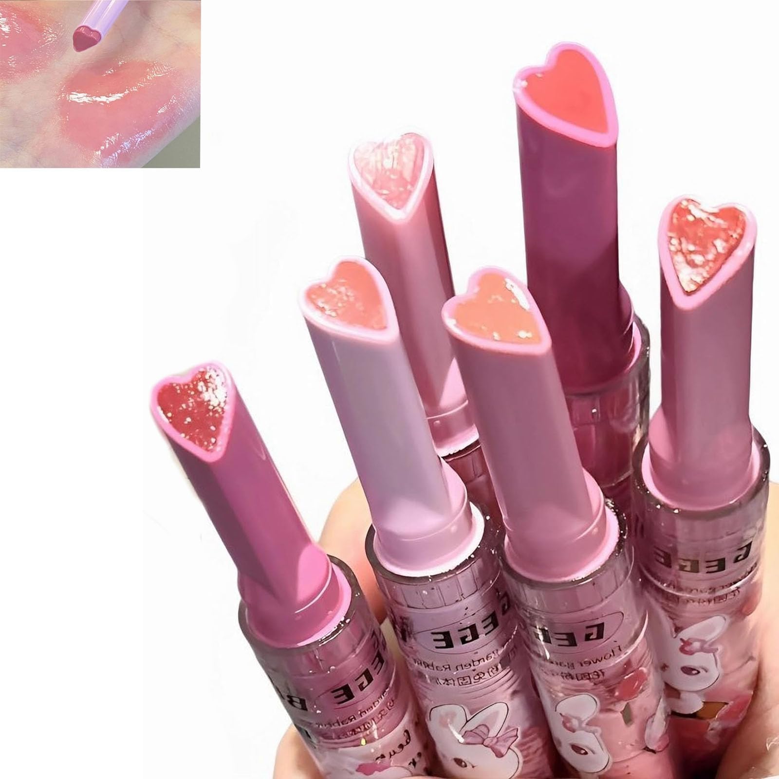 Amazon | 6色 可愛い高発色リ ップ キラキラリップ ロムアンド グロス