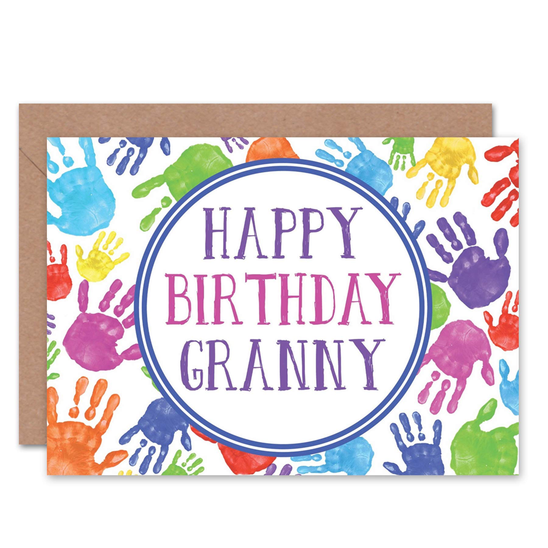 Wee Blue Coo Cards BIRTHDAY HAPPY GRANNY GRAN HANDPRINT PAINT GIFT CL1832