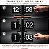 Cyrank Flip Clock Desk, Orologio Digitale retrò Flip Down Orologio Digitale Flip Orologio Meccanico Orologio Flip Orologio a Tubo Girevole Automatico Vintage Scrivania Flip Automatica(Nero A) - 7