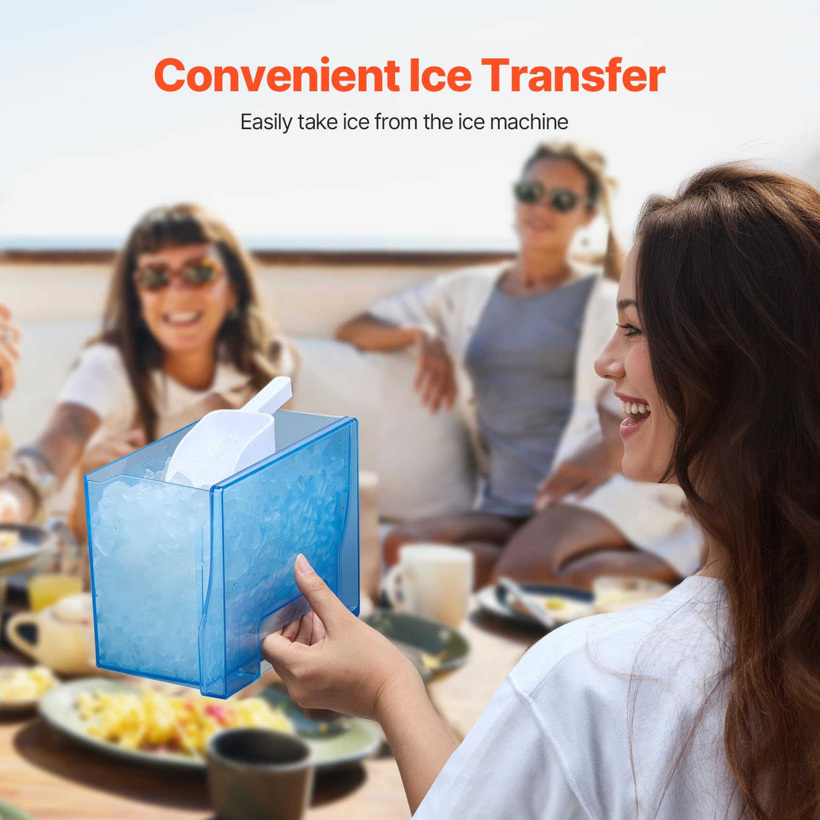 Happybuy Nugget Ice Maker - 33lbs Daily Output! Self - Cleaning, Chewable Ice. Comes With Scoop & Tray. Stainless Steel, Ideal For Home, Kitchen, Office​ on Fridge.com - View 2