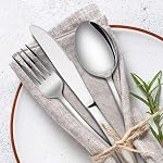 Silverware Set 40-Piece Flatware Set E-far Stainless Steel Eating Utensils Service for 8 Dinner Knives/Forks/Spoons Simple & Classic Design Mirror Polished & Dishwasher Safe