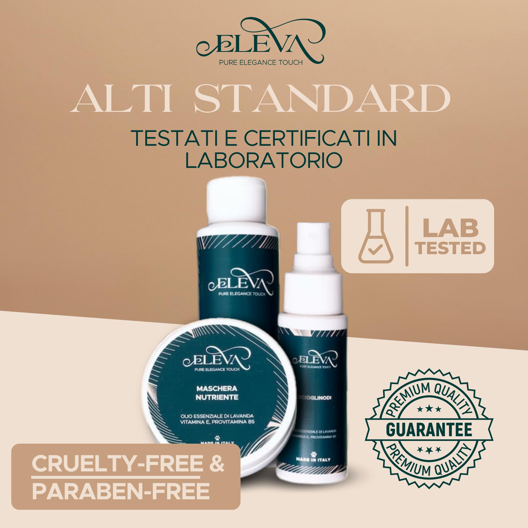 ELEVA PET - Kit Conosciamoci - Shampoo Delicato, Maschera Nutriente e Scioglinodi per Cani - Beauty Routine Completa - Ingredienti Vegetali - PH Ottimizzato - con Olio di Lavanda - Made in Italy