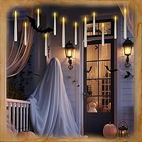 Vista 5 de Homemory 20PCS Floating Candles with Wand Remote, Magic Hanging Candle with Timer, Flickering Warm Light Floating Candles for Halloween Christmas