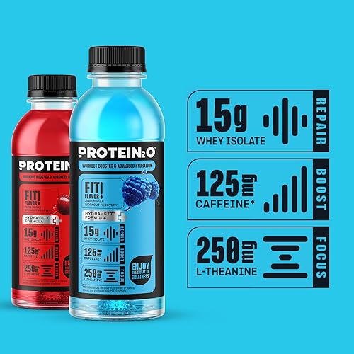 Vista 17 de Protein2o Bebida de hidratación aislada de proteína de suero de leche de 0.53 oz más energía y enfoque, 350 mg de electrolitos, vitaminas B5 y B6