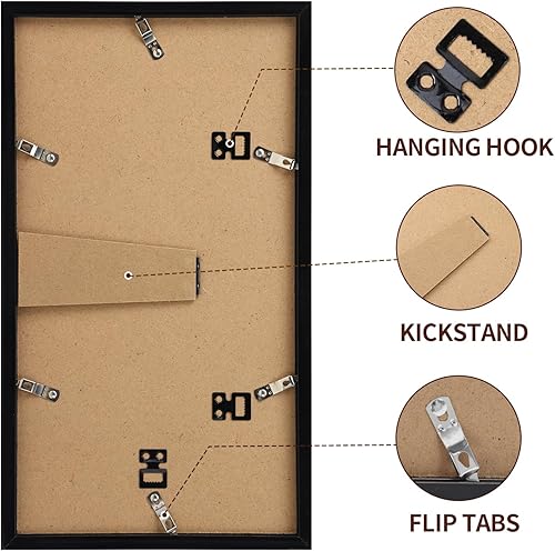 Miniatura 4 de Fixwal Marco de fotos de collage de 8 x 14 pulgadas con tres aberturas para mostrar fotos de 4 x 6, marco de fotos de 4 x 6, marco de pared de