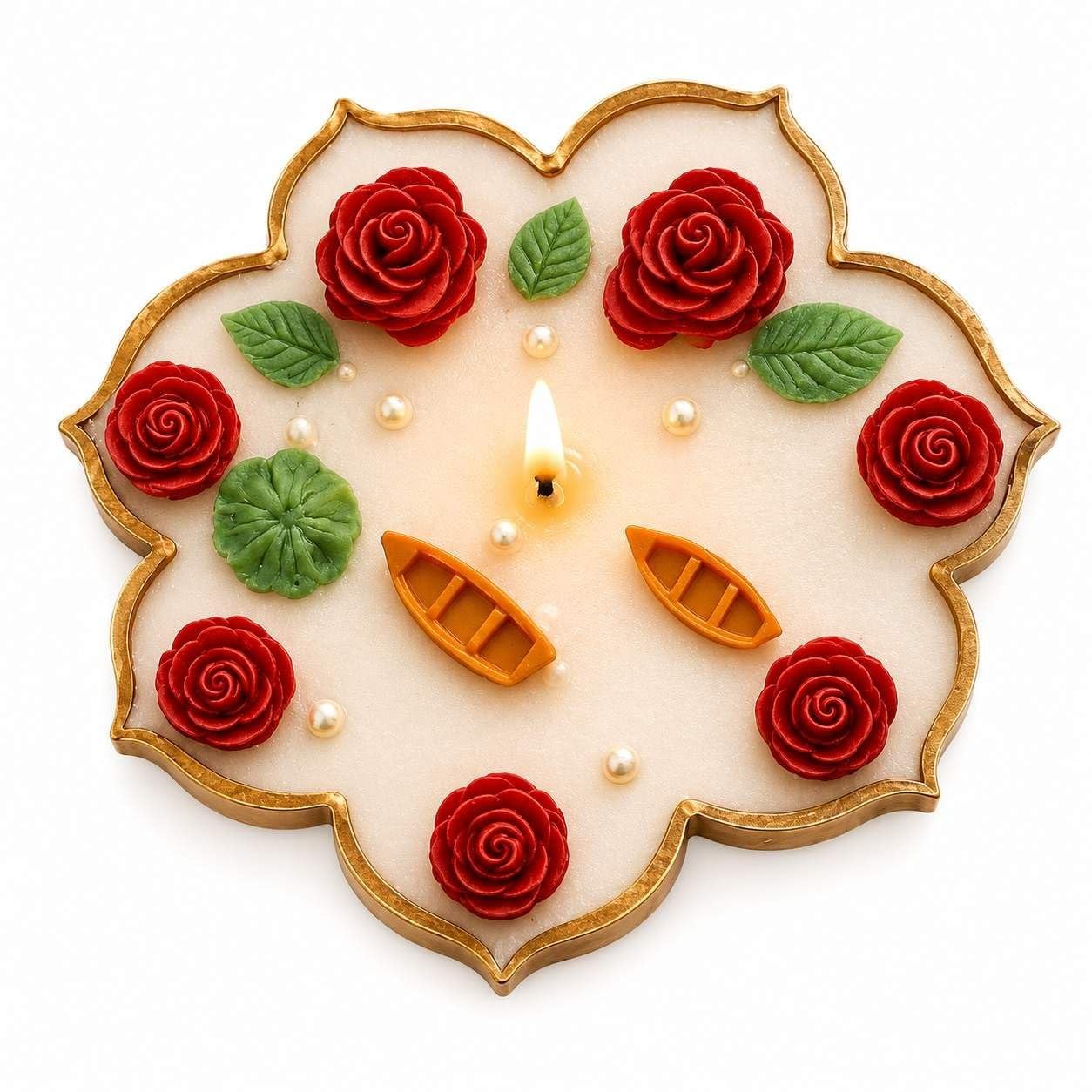 Glow Getter Floral Urli Candle | Decorative Scented Soy Wax Candle in Reusable Metal Urli | Handcrafted Home Décor | Diwali, Festive & Gift Candle-picture-10