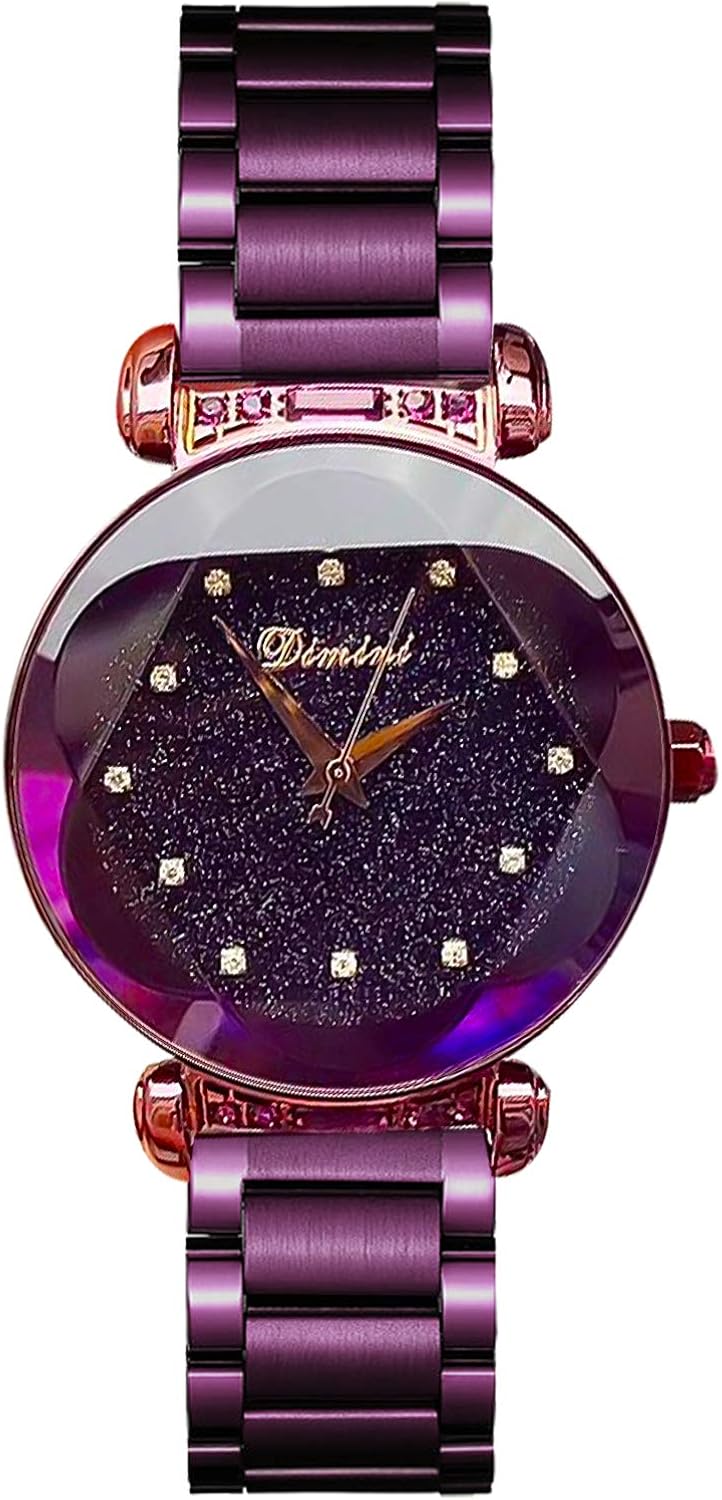 RORIOS Moda Analogico Al Quarzo Donna Cielo Stellato Orologi da Polso Acciaio Inossidabile Band Diamante Simulato Dial