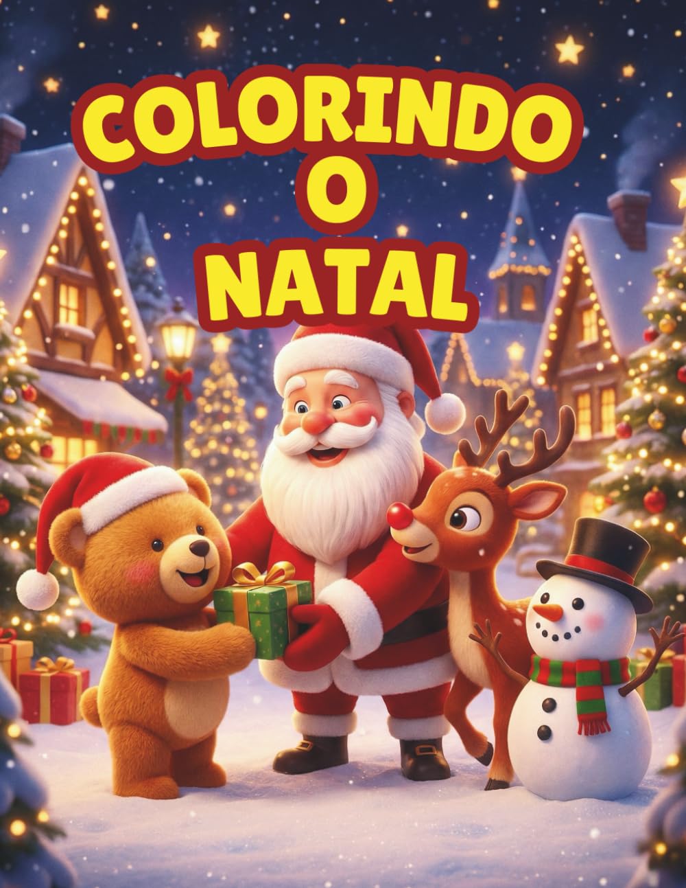Colorindo o Natal: livro de colorir Edição Premium: Presente Ideal para Crianças | 80 Páginas com Ilustrações Detalhadas