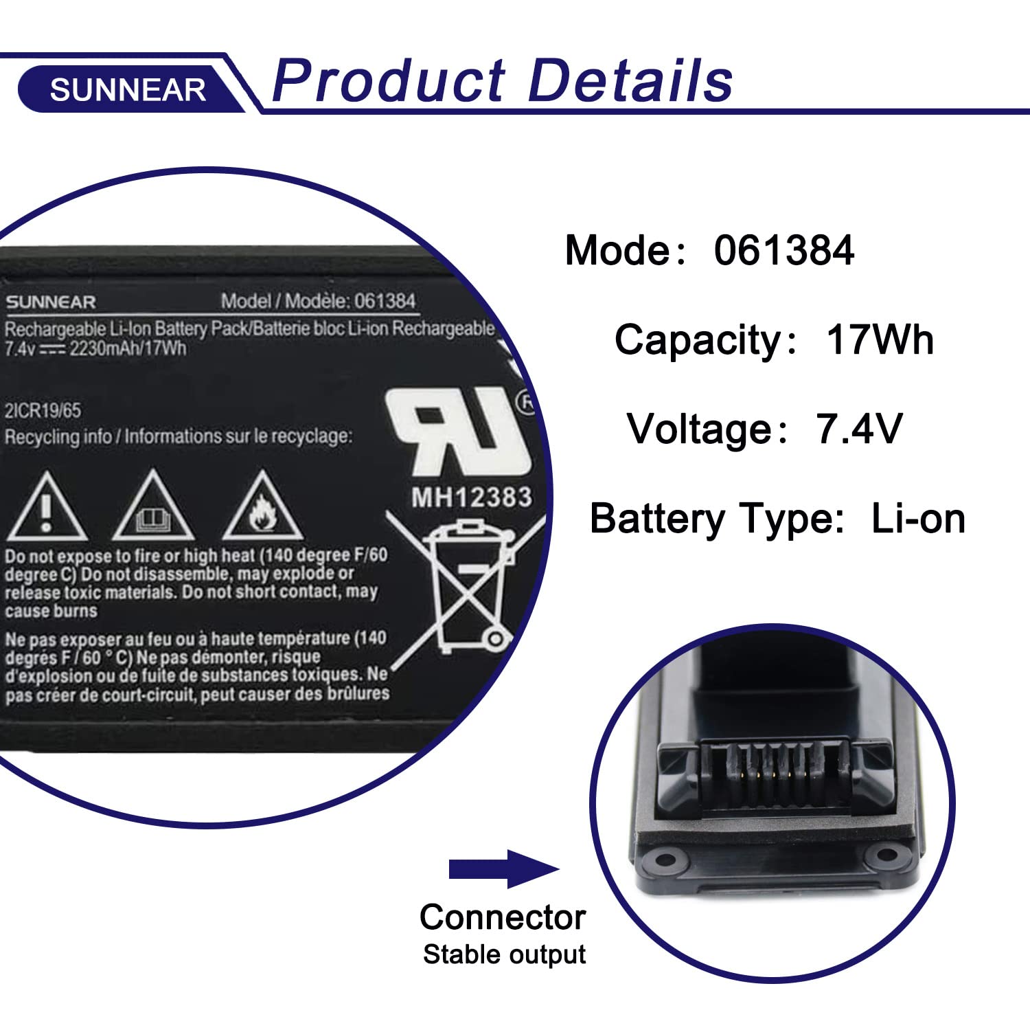 Batterie Lithium Bose Batterie KHlove 061384 - Pour Bose Soundlink Mini 1 - 7,4V 2600mAh - Non Compatible Mini II Batterie Bose