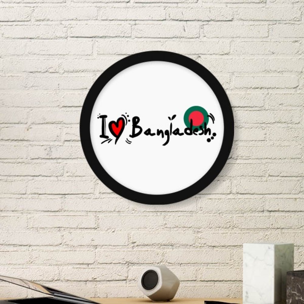 Cadre photo Bangladesh en bois noir rond de taille moyenne pour decoration interieure