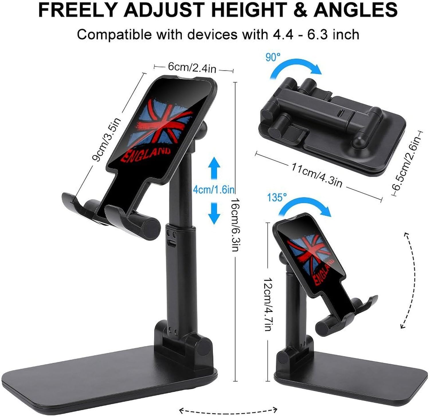 UK England Flag Folding Cell Phone Stand for Desk image 2