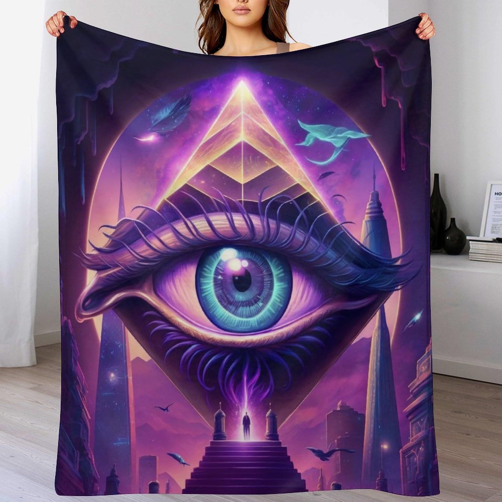 Couverture polaire en flanelle douce 180x200cm pour grand lit et canapé