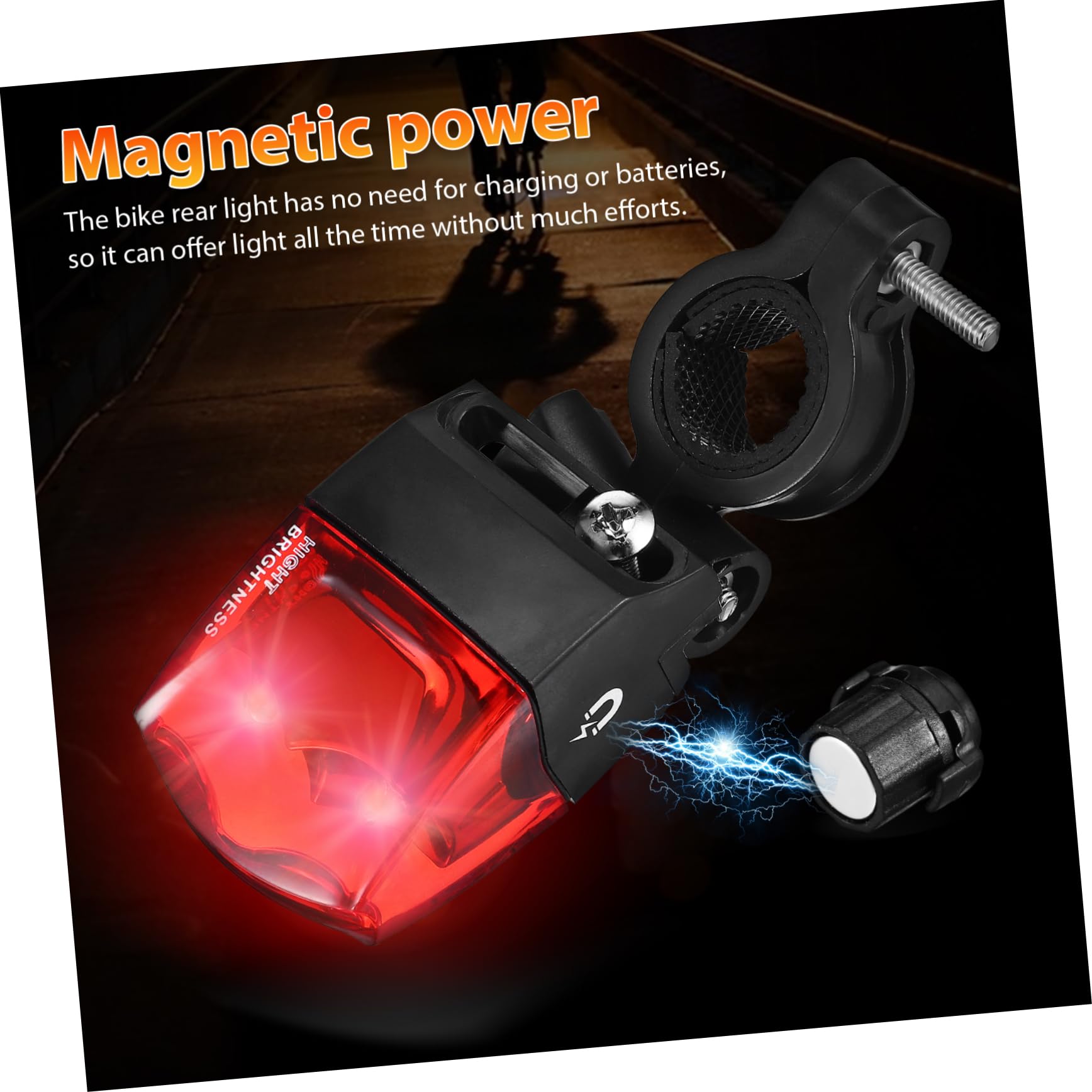 POPETPOP Feux arrière de vélo se précipiter lumières de Roue de vélo Rechargeables feu arrière de vélo à LED Accessoire Cyclisme Lampe d'avertissement de vélo Partie vélo Plastique