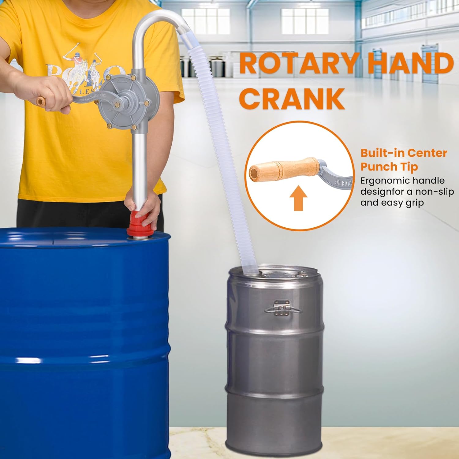 55 Gallon Drum Pump,Barrel Pump Manual Lever Action Barrel Pump for Diesel,Kerosene, Motor Oil Transfer (7131-FANG-1)