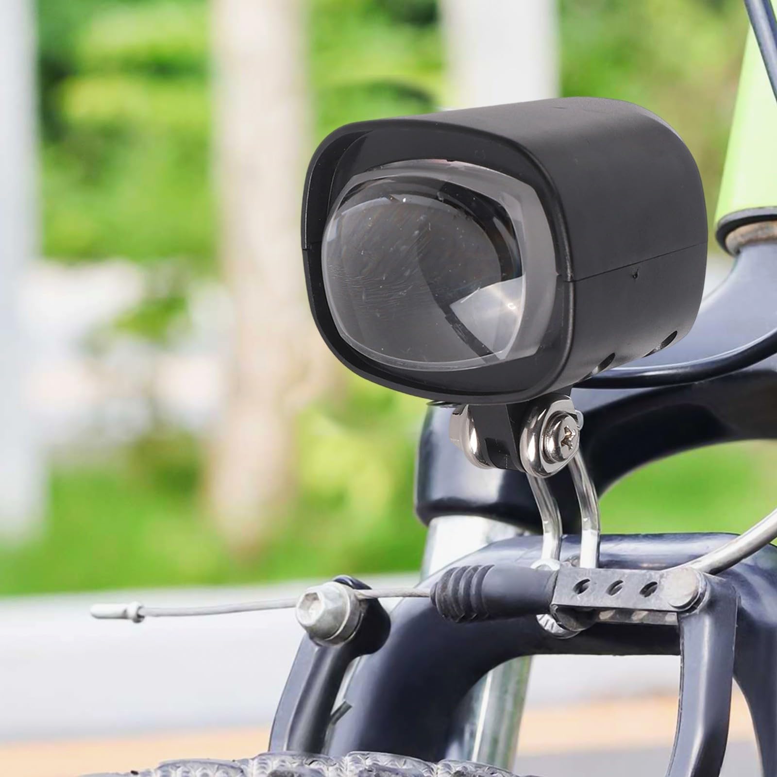 Fanale anteriore a LED per bicicletta elettrica, 36-60 V, in ABS, impermeabile, con corno per e-scooter per e-bike, compatibile con collegamento a 3 linee