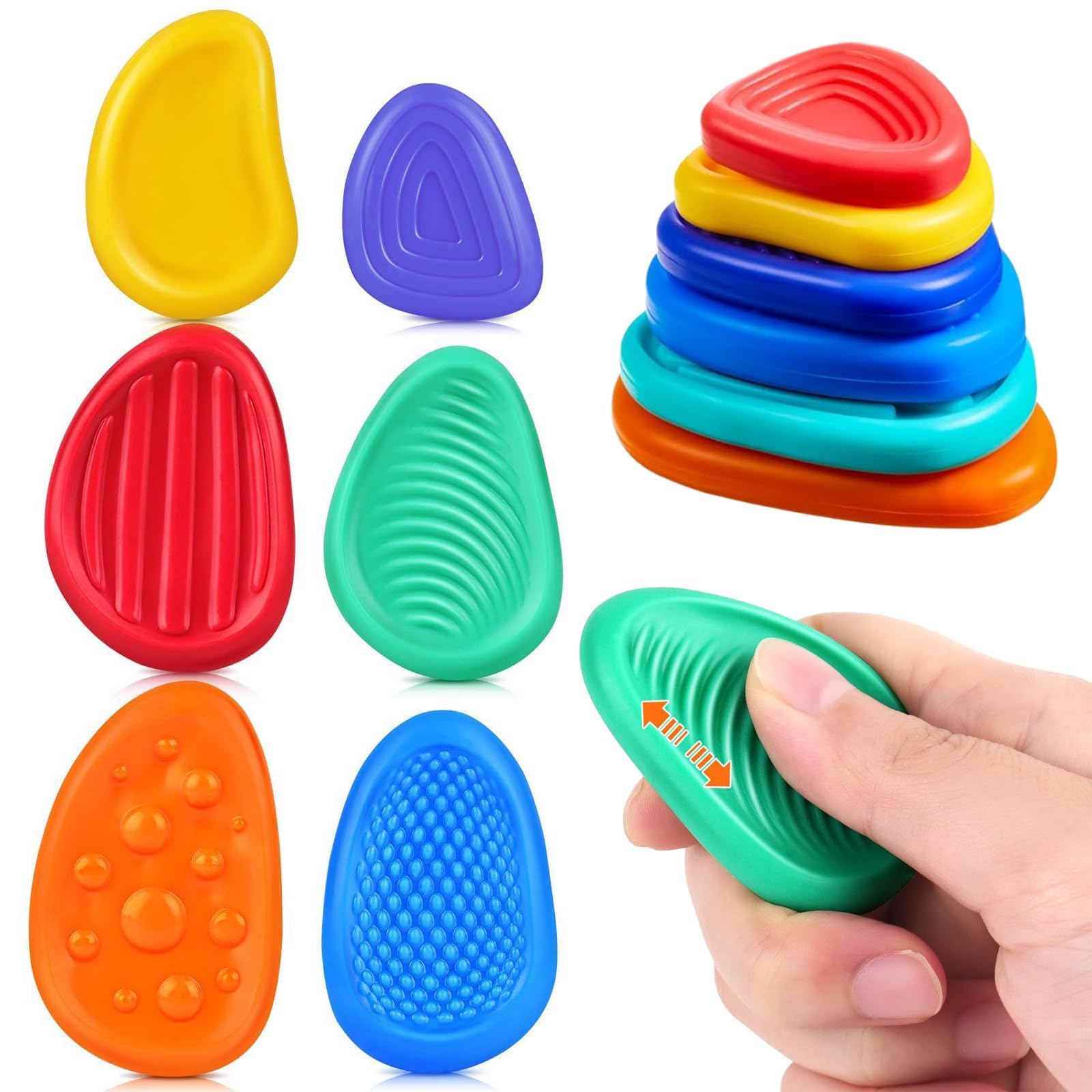 Fidget Toys for Kids 6 Pack Sensory Toys for Autism for Autism Kids Worry Stone Toy Fidget Stress for Students Anxiety Relief Autism Toys