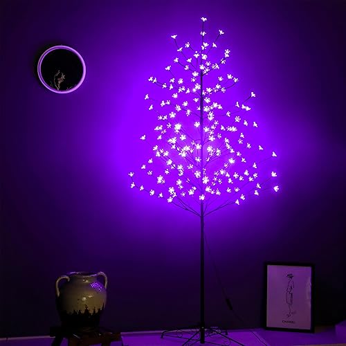 Miniatura 15 de Sakura - Luces de árbol bonsái de 6.5 pies, funciona con enchufe, 208 luces LED artificiales para dormitorio, decoración del hogar, habitación