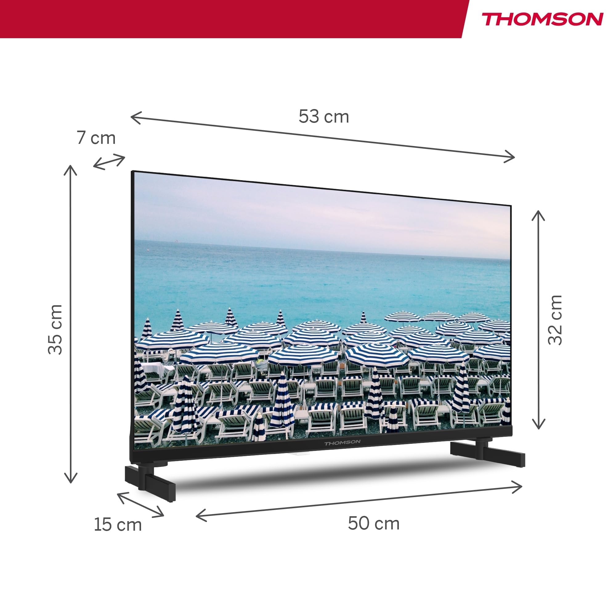 THOMSON TV 24 Pulgadas (60 cm) HD Easy TV, Televisor LED (No Smart), Triple Sintonizador (DVB-T/T2/C/S/S2), Dolby Audio, Modo Hotel, Reproductor Multimedia, Mando Retroiluminado, 3X HDMI, 24HD2S13