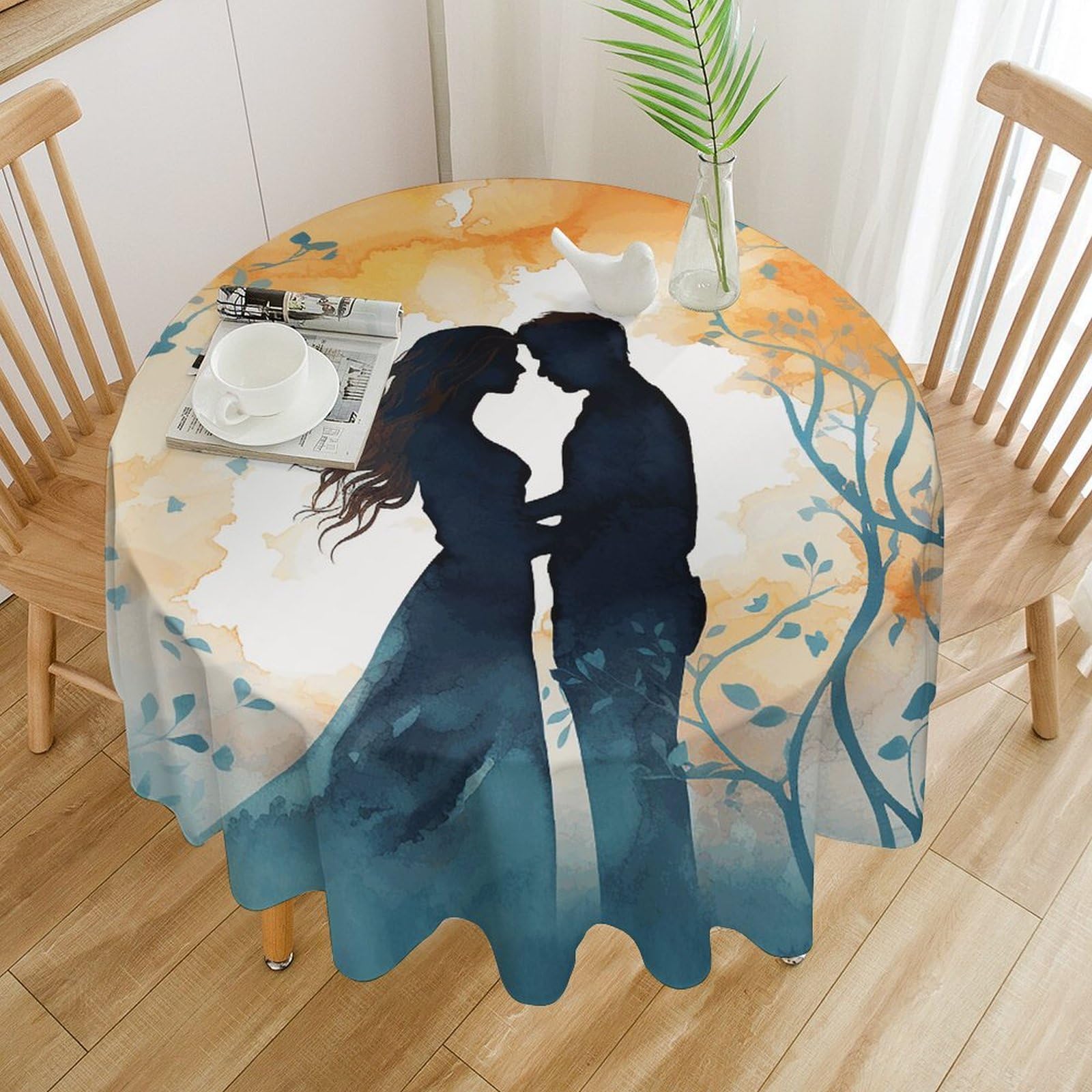 Nappe ronde imperméable pour repas en terrasse et grandes fêtes de mariage