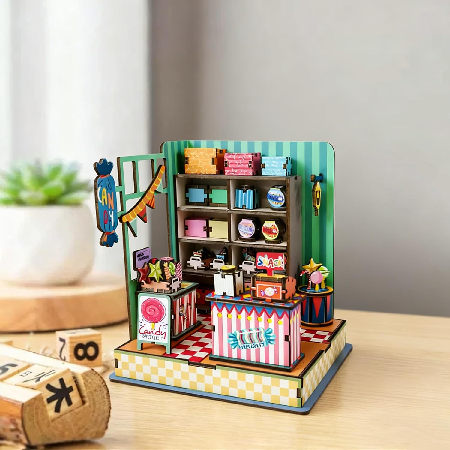 DIY Mini House Kit, 3D Wooden Jigsaw Puzzle Rural Candy House, Handmade Assembly Craft Model, Gift for Adult Craft Enthusiasts