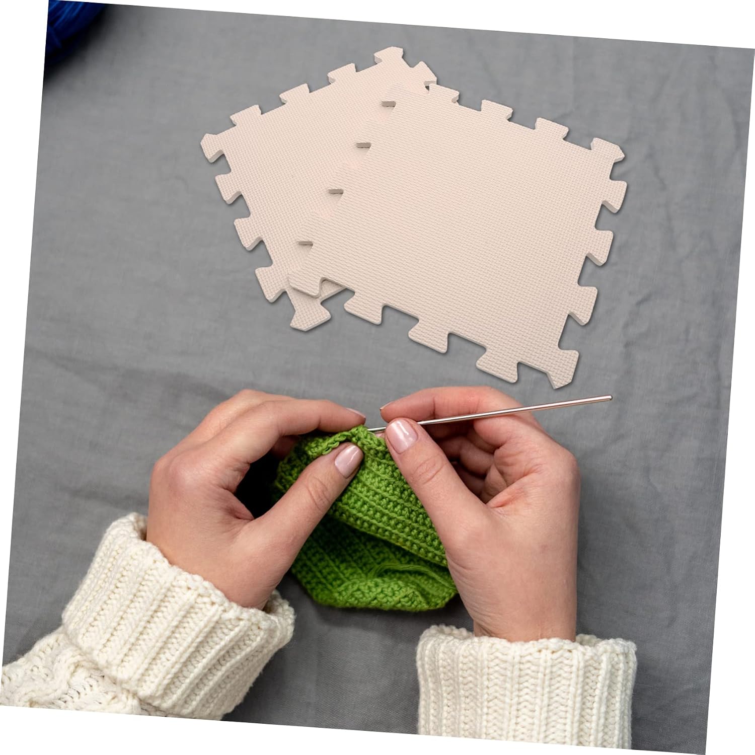 DOITOOL 9pcs Portable Crochet Blocking Board Multi-use Foam Pad for Knitting and Embroidery Removable Design for Easy Crafting for Needle Felting and Crochet Projects