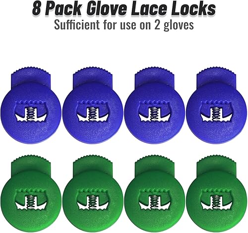 Miniatura 10 de Jomeya Cerraduras de guante, cerraduras de encaje para guantes de béisbol, paquete de 8, no requiere más nudos, ajuste universal para guantes de