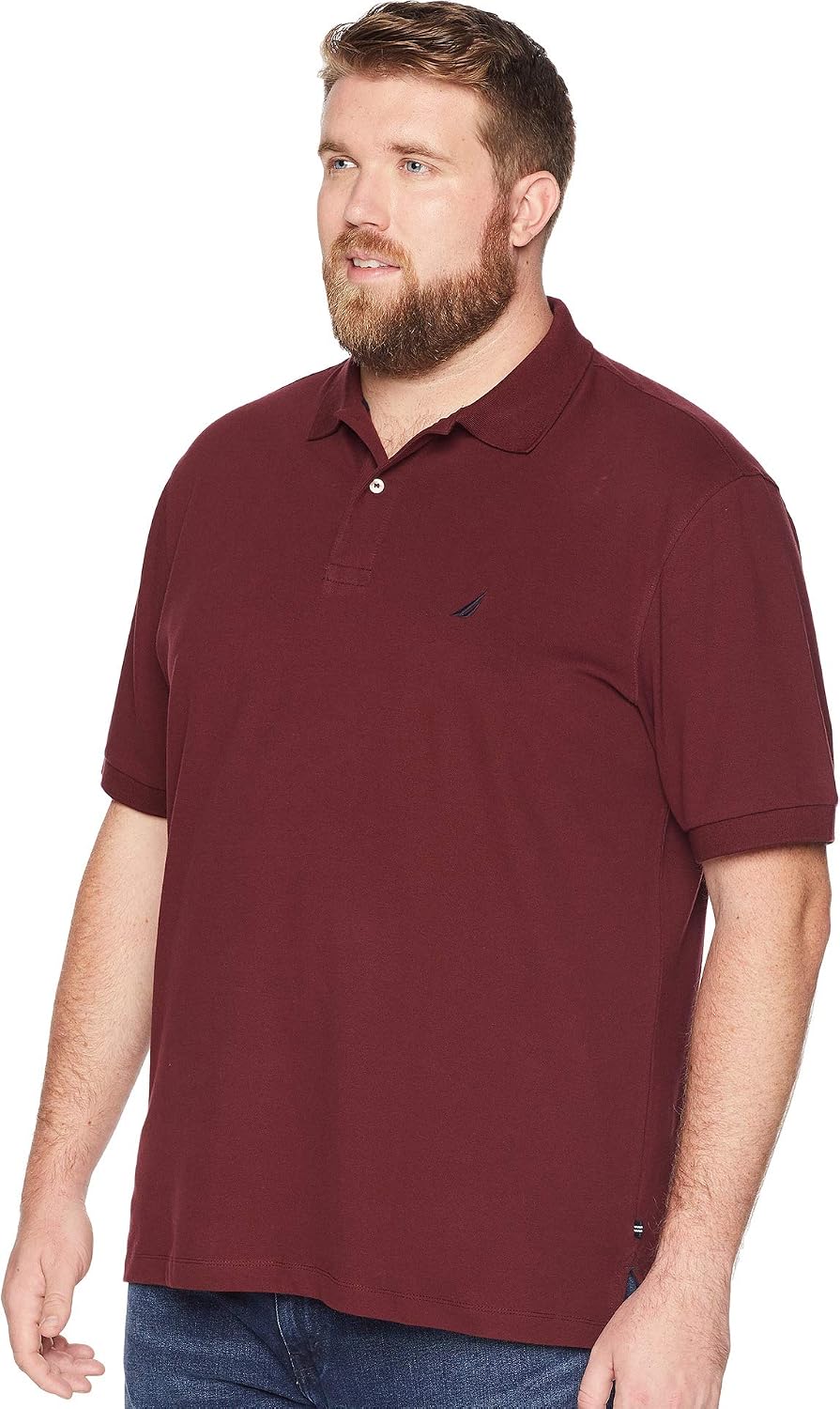 Nautica Men's Short Sleeve Stretch Solid Deck Polo Shirt