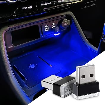 2PCS USB LED Car Interior Atmosphere Lamp, Plug-in USB Decor Night Light