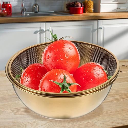 Miniatura 2 de UPKOCH Escurridor de colador para cocinar Cuenca de metal Cesta de drenaje de verduras Cesta de lavado de malla fina Cuenca de cocina Práctica Cesta