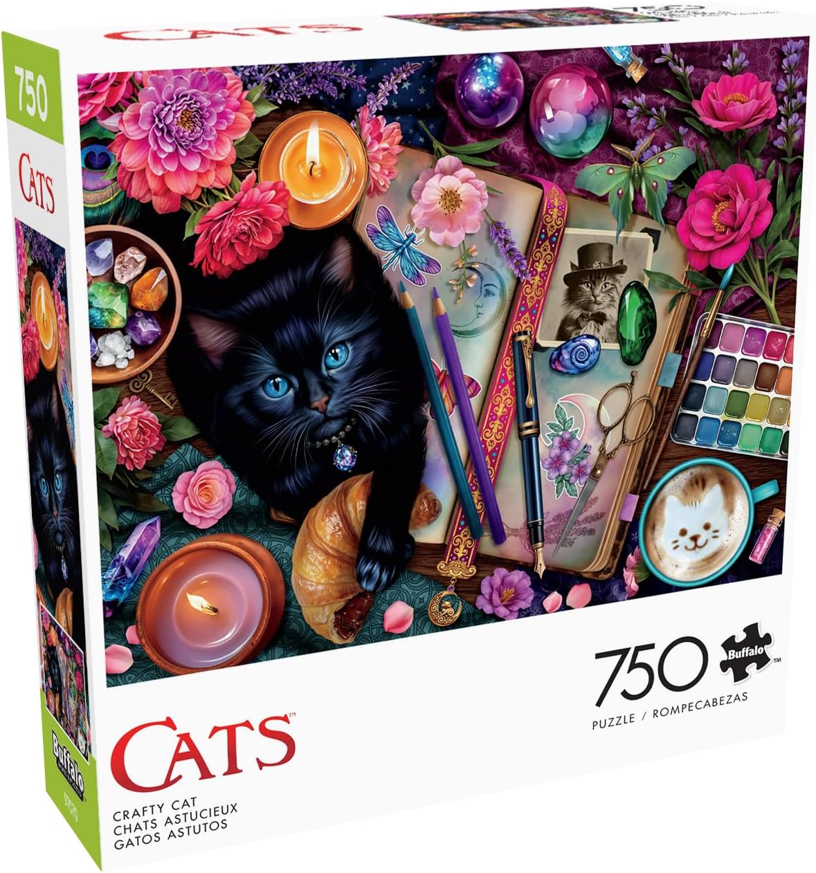 Buffalo Games – 750 Piece Cats Crafty Cats Colorful Puzzle for Adults – Precision-Cut Pieces, Beautiful Artwork, and Hours of Relaxing Fun