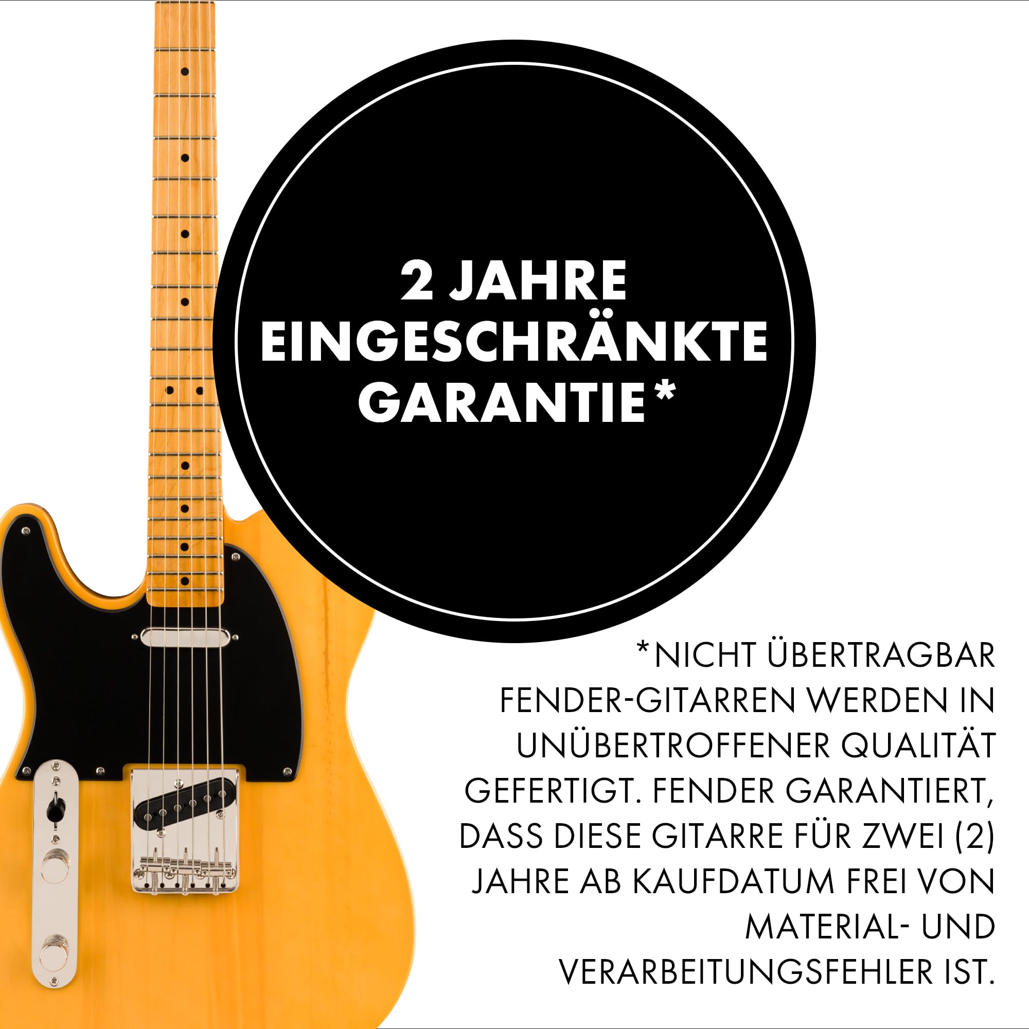 Squier by Fender Classic Vibe 50s Telecaster, E-Gitarre, Linkshänder, Butterscotch Blonde, Vintage-Design, Retro, Telecaster für Linkshänder, E-Gitarre für Musiker