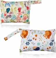 MIRKUZI 2 Borse Wet Bag Impermeabili - Portapannolini Riutilizzabili 22.5x15.5cm