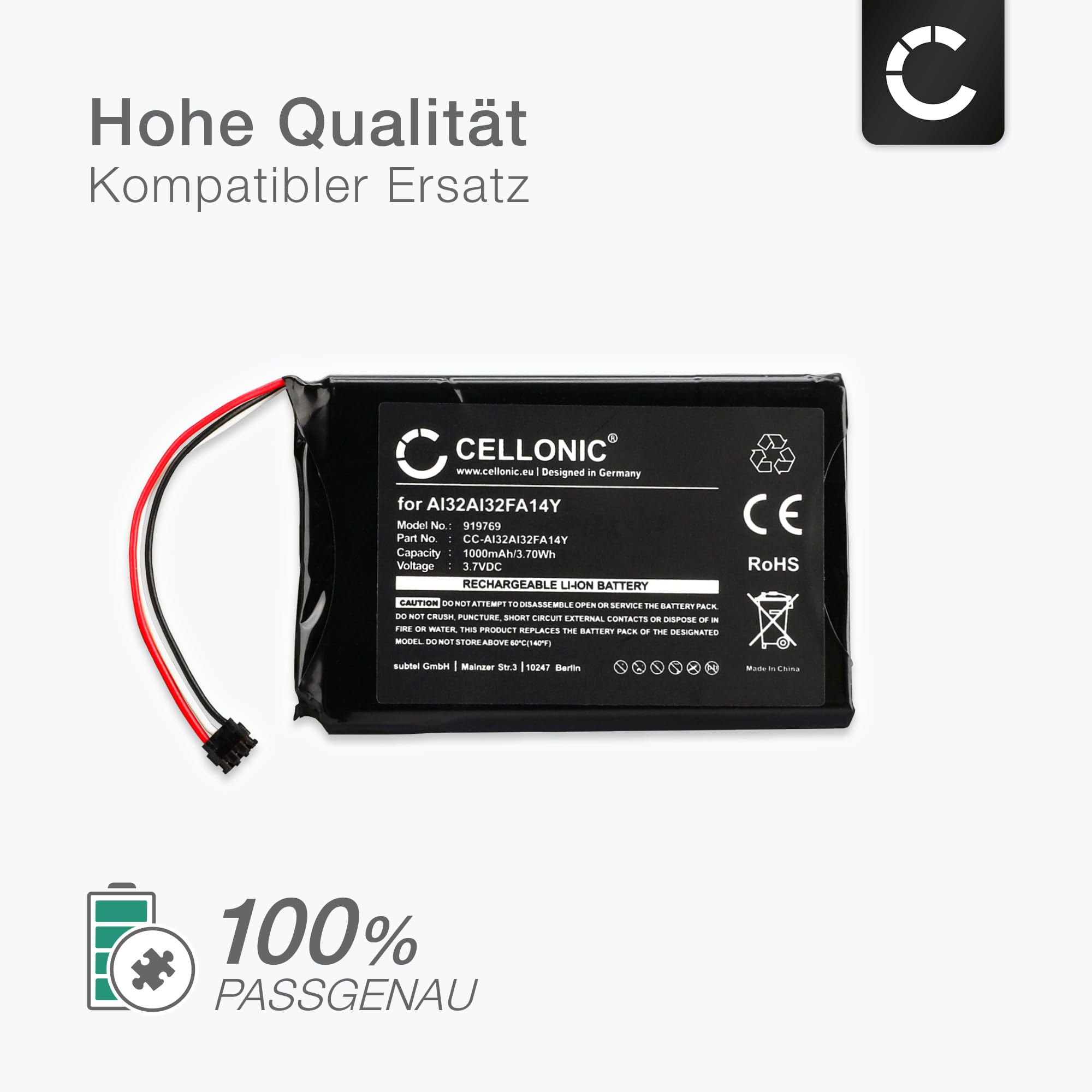 Vhbw Akku Für Garmin Nüvi - Hochwertiger Ersatzakku Mit 1250mAh Für Ihre Navi-Geräte