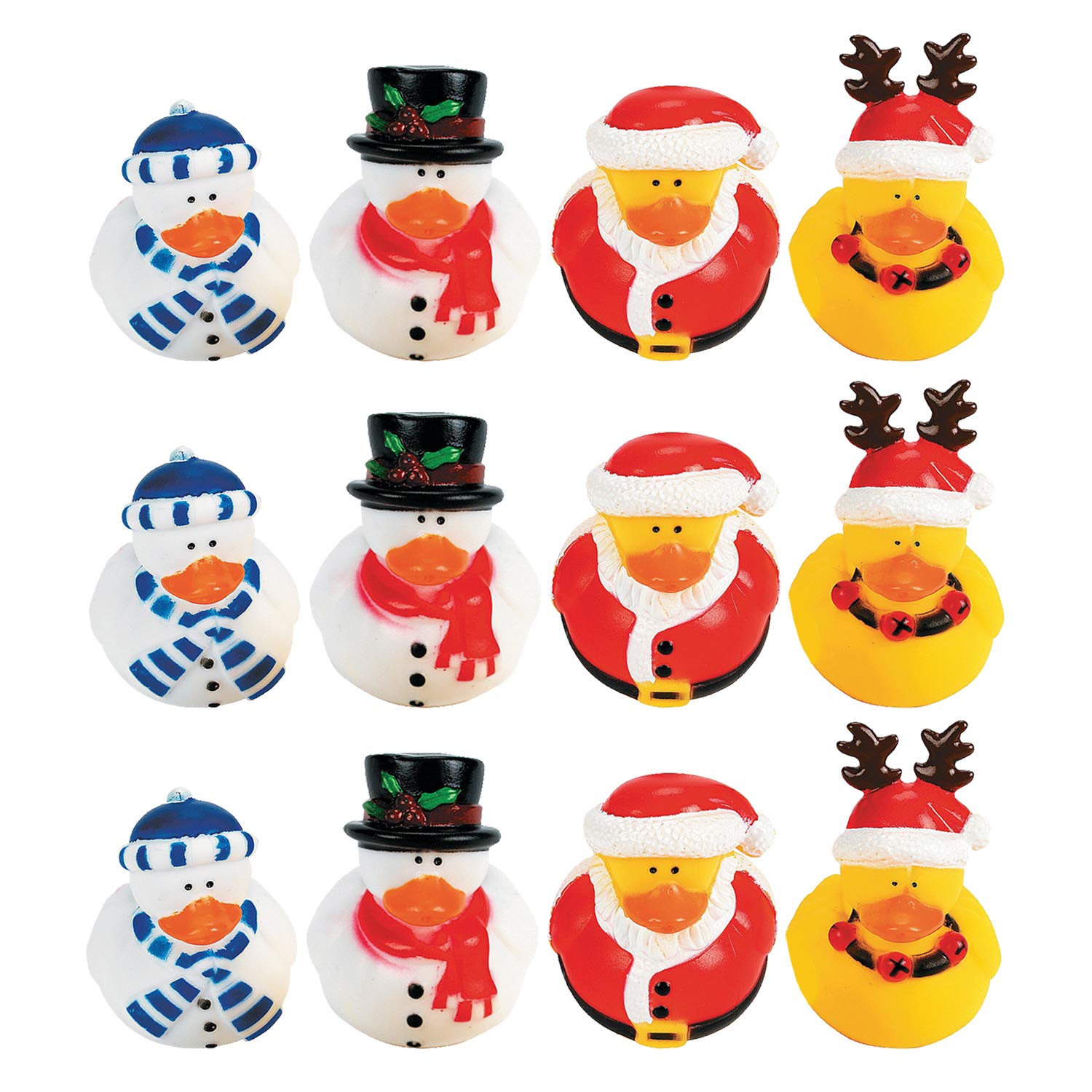 Fun Express Christmas Holiday Rubber Ducky - 12 Count
