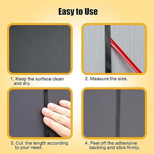 Miniatura 3 de Moldura de pared dorada de acero inoxidable de 16.4 pies, acabado metalizado similar a un espejo, acabado flexible para pared, techo, gabinete,