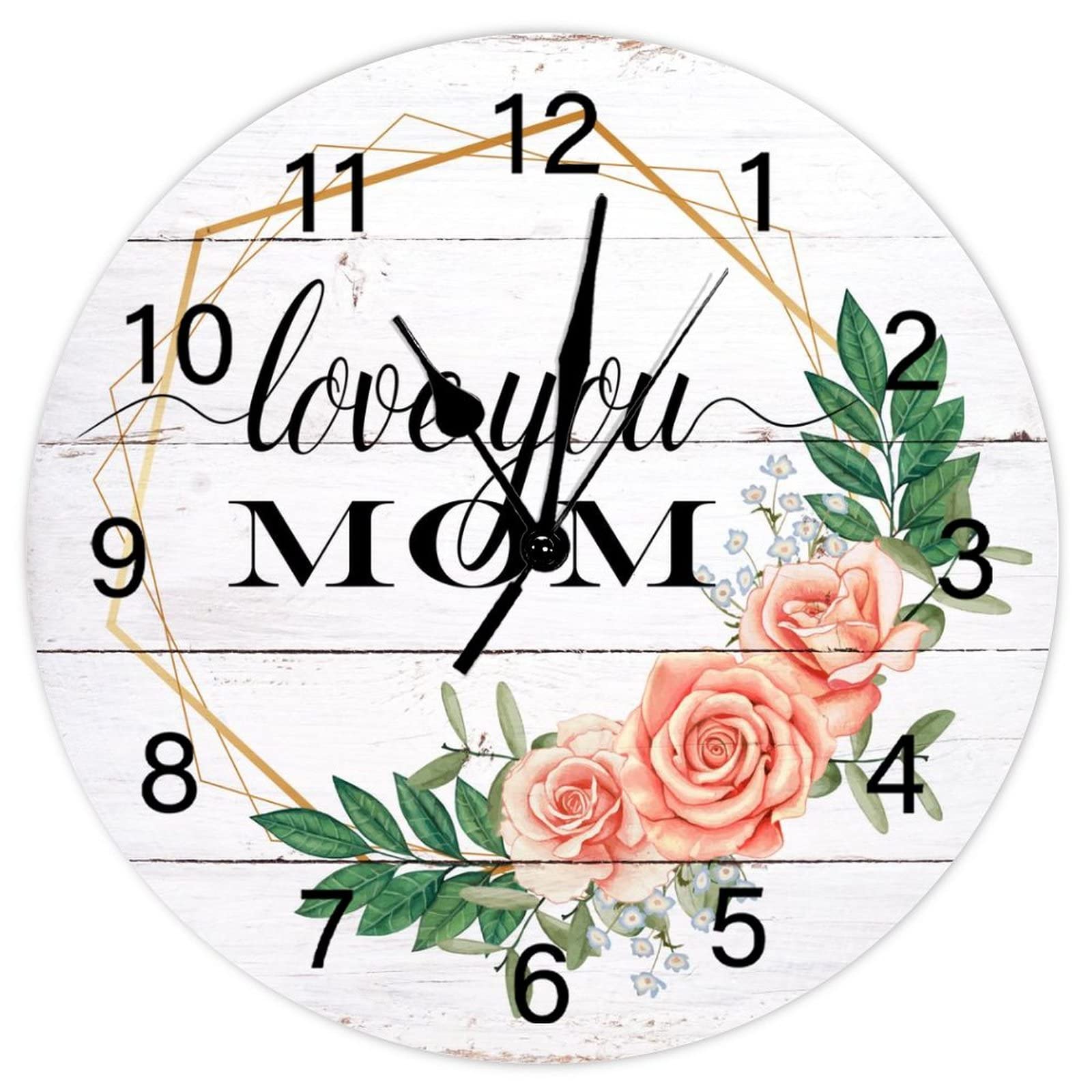 Horloge Love You Mom rétro rustique : une idée cadeau déco pour la fête des mères
