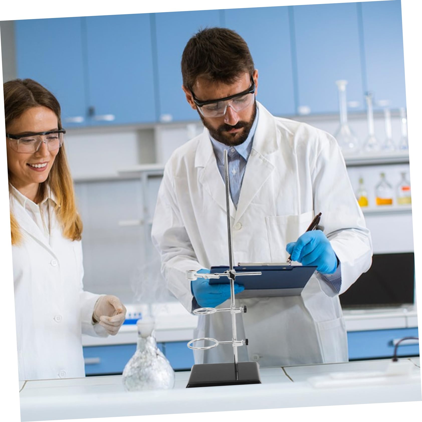 PRETYZOOM Laborstativ mit Klemme aus Laborständer für Experimente Laborstativklemmen für Physik und Chemie Stabiles und Zuverlässiges Laborgerät