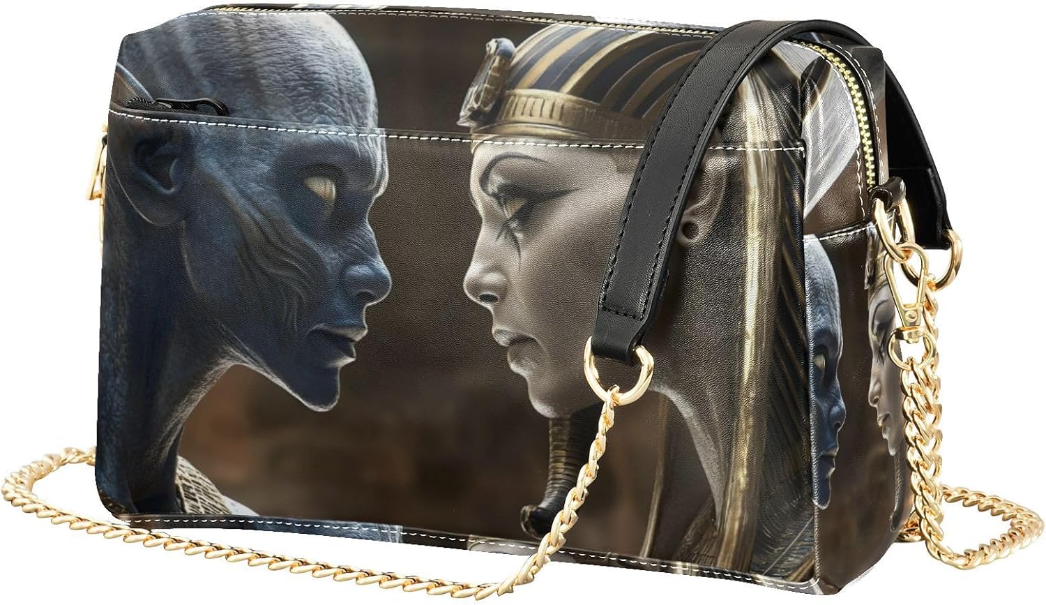 Alien and Egyptian Pharaoh Crossbody Bags for Women, Small PU Leather Crossbody Purses and Handbags for Shopping Travel