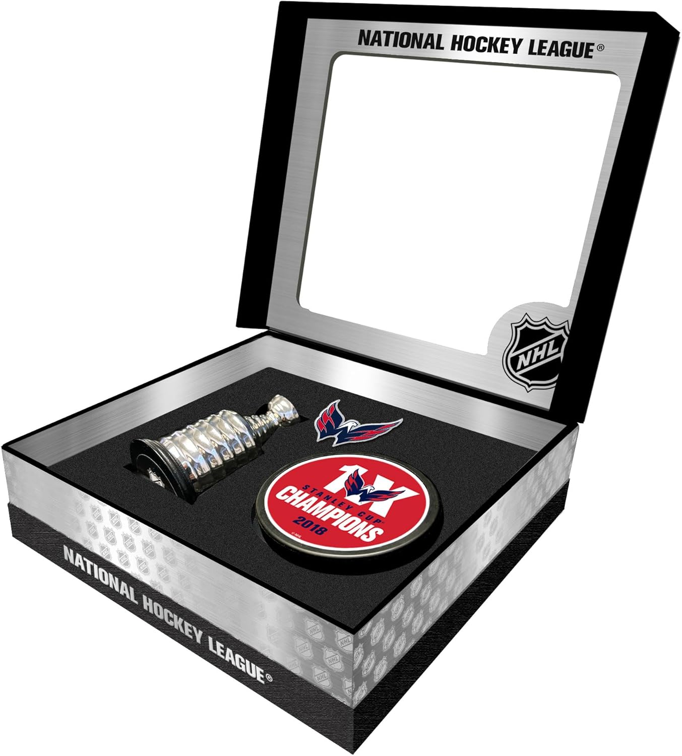 Sports Decor Washington Capitals Stanley Cup Champs Puck + Replica Cup Gift Box Set