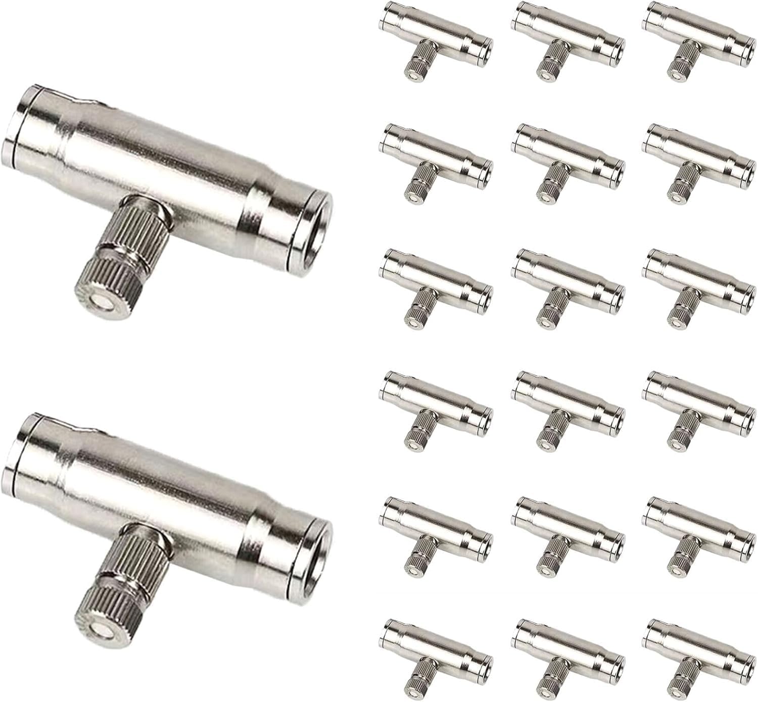 50pcs Misting Nozzle Kit for Cooling System Stainless Steel Mister Nozzles High Pressure 3/16" Threaded, Garden Water Mister, Fog Nozzles, Anti-drip Fogging Spray Head