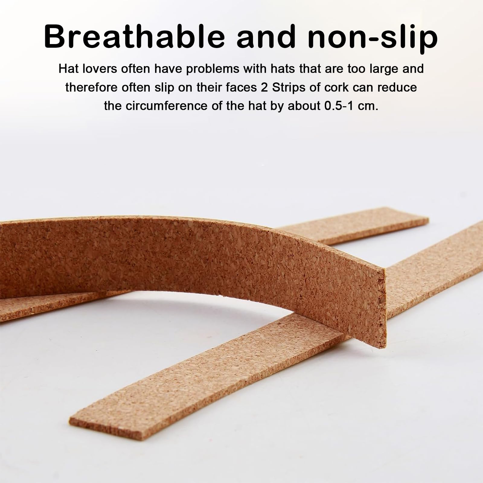 Strisce Di Sughero Autoadesive 200x20x2mm Per Regolare La Vestibilità Dei Cappelli