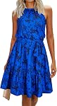 Newshows 2026 Mode Été Halter Robes Casual sans manches Ruffle Sundress avec des poches pour femme