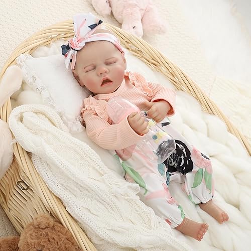 Miniatura 6 de Muñecas realistas de bebé Reborn de 18 pulgadas, de vinilo de cuerpo completo, muñeca realista recién nacida, muñeca de niña real como realistas,