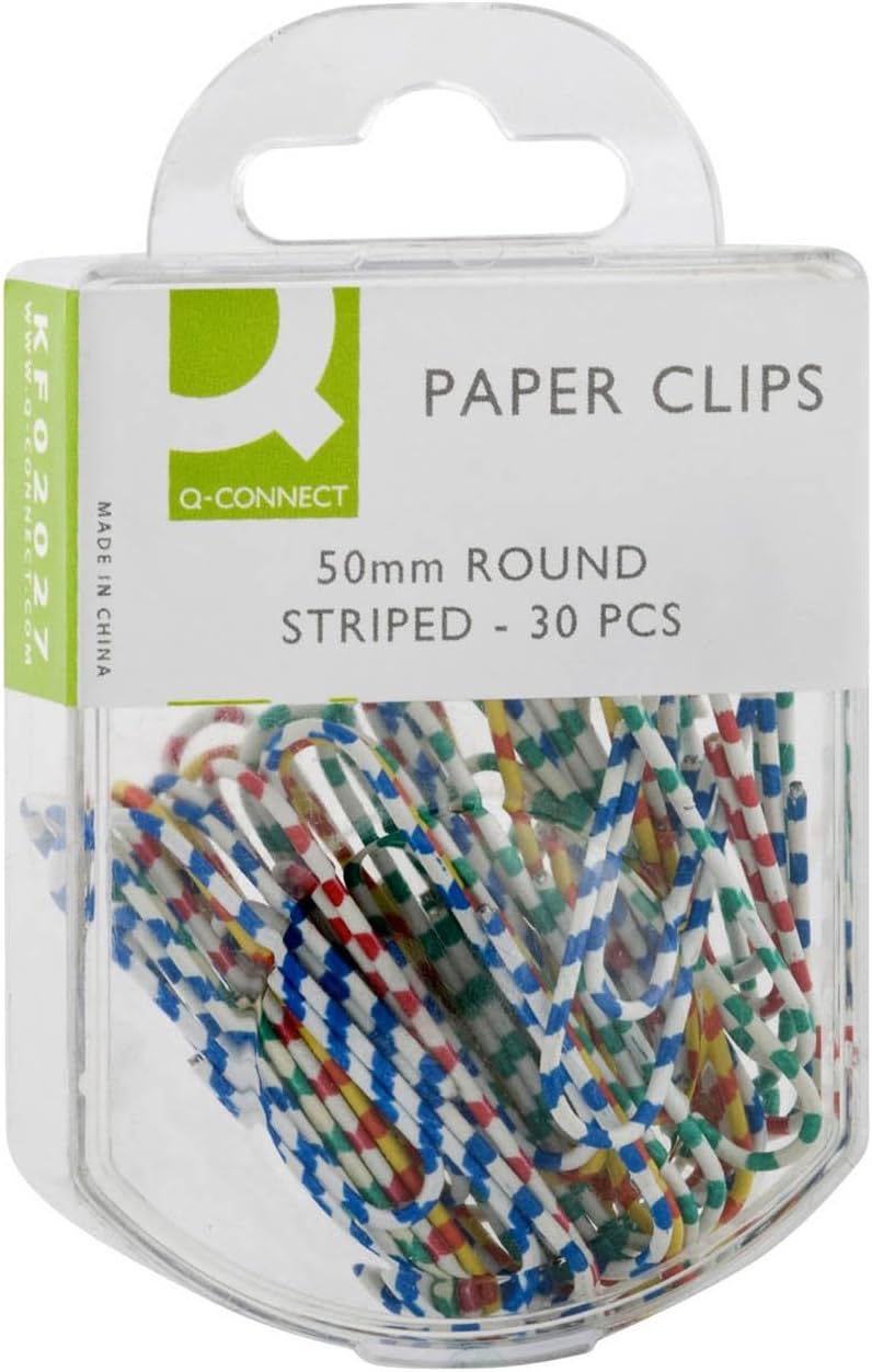 Q-Connect KF02027 Paperclips 50mm Zebra (Pack of 30)