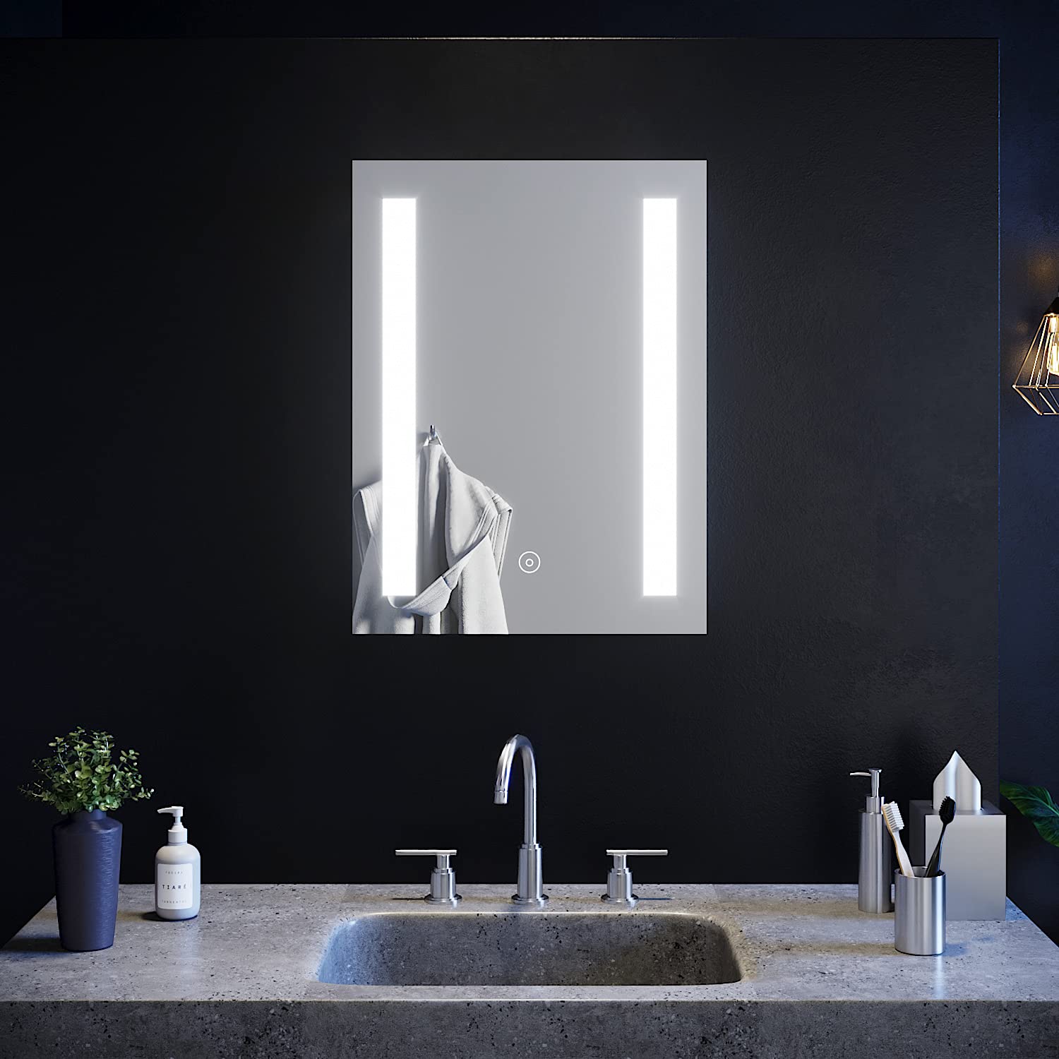 ELEGANT LED Bathroom Mirror with Lights, 450 x 600 mm, Cool White Light