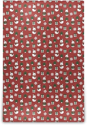 Christmas Snowman Red Ultra-Soft Bed Blanket, Warm Spring Plush Blanket Adults Kids Travel Throws 60x90 Inches
