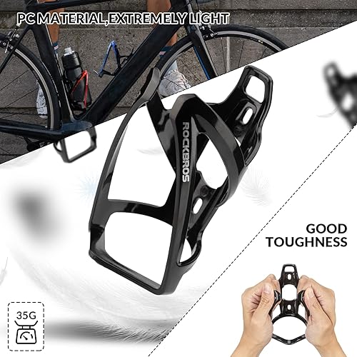 Miniatura 3 de ROCKBROS Portabotellas de Agua para Bicicleta Ultraligero, Jaulas para Botellas de Bicicleta con Tornillos y Herramienta, Soporte Universal