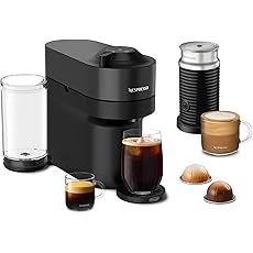 Nespresso Vertuo Next Coffee and Espresso Machine by De'Longhi, Dark Grey w/Aeroccino Milk Frother, One Touch Brew, Single-Serve Coffee and Espresso Maker
